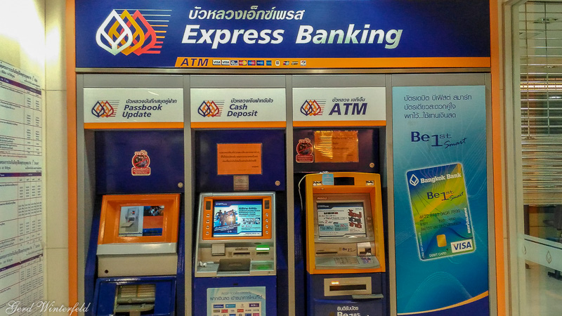 Kostenlos Bargeld abgeben an den Geldautomaten in Thailand